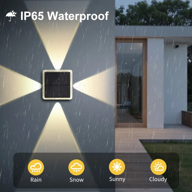 Modern RGB Solar Wall Light for Outdoors 3 Modern RGB Solar Wall Light for Outdoors - Image 3