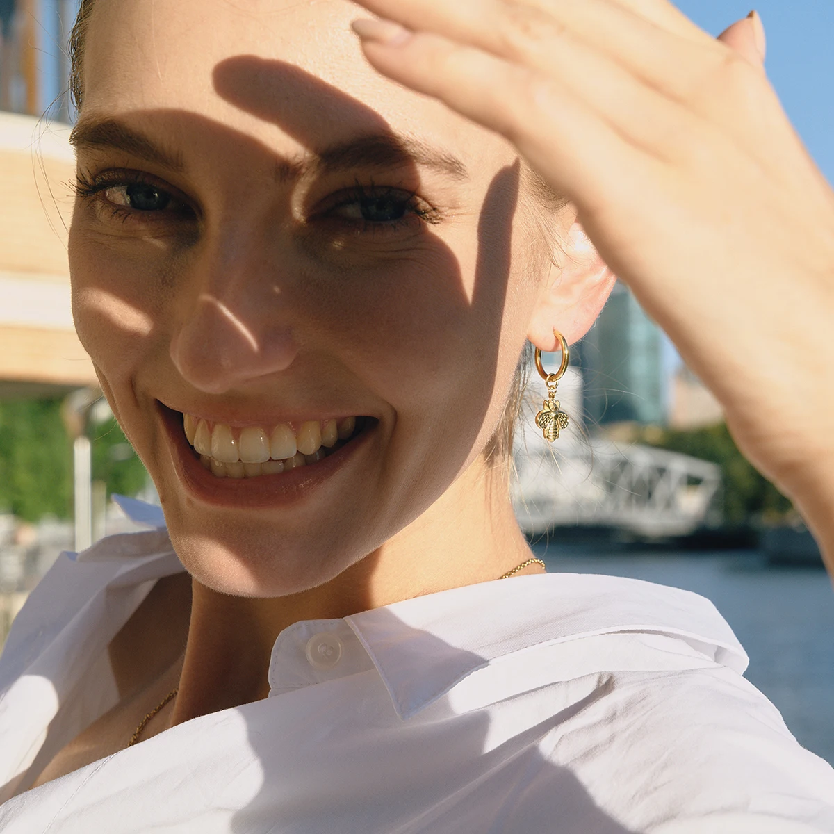 Stainless Steel Bee Drop Earrings for Women 3 Stainless Steel Bee Drop Earrings for Women - Image 3