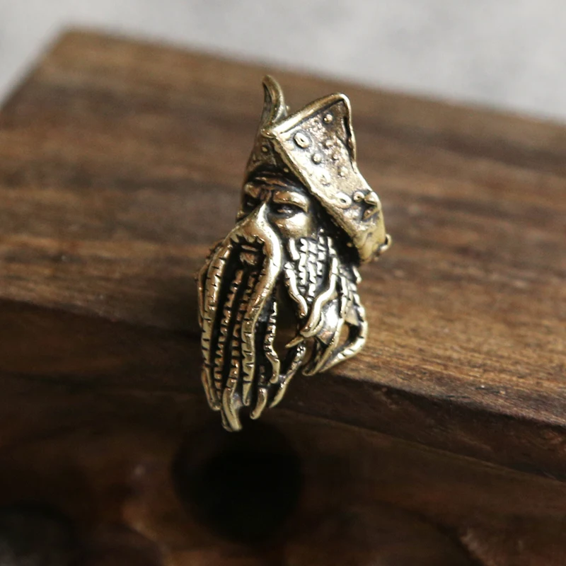 Brass Pirate Octopus Face Knife Bead 5 Brass Pirate Octopus Face Knife Bead - Image 5