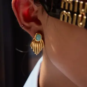 Elegant Gold-Tone Stainless Steel Earrings Collection 12 S3a639301d3444e12a146c43fded9365dC