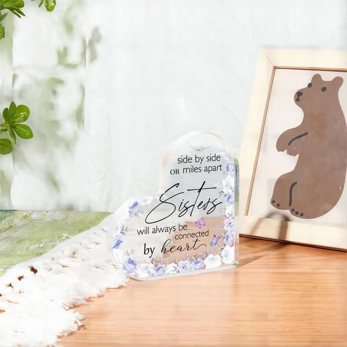 Clear Acrylic Sisterly Connection Heart Gift 3 Clear Acrylic Sisterly Connection Heart Gift - Image 3
