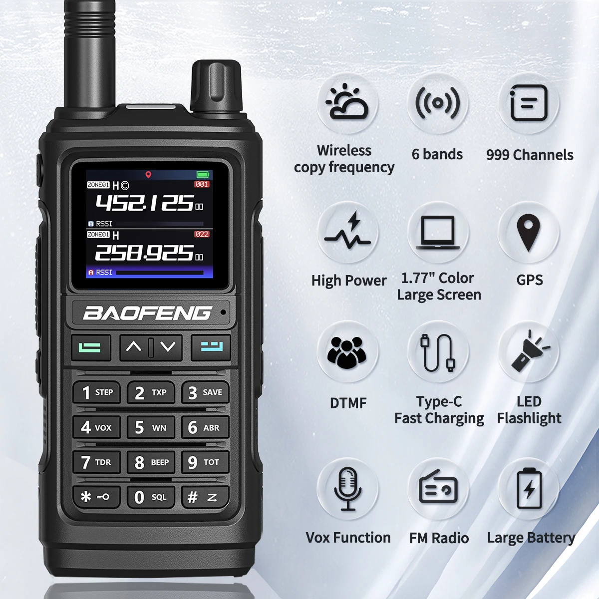 Baofeng UV-17 PRO GPS Walkie Talkie with 6 Bands 3 Baofeng UV-17 PRO GPS Walkie Talkie with 6 Bands - Image 3