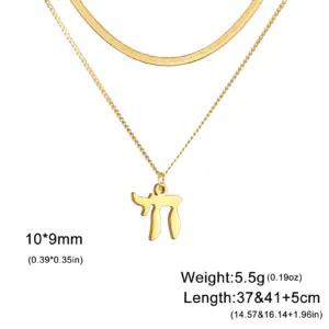 Stainless Steel Chai Pendant Necklace 17 S3a82c8cbccca4969ba42a1b9beea1361i