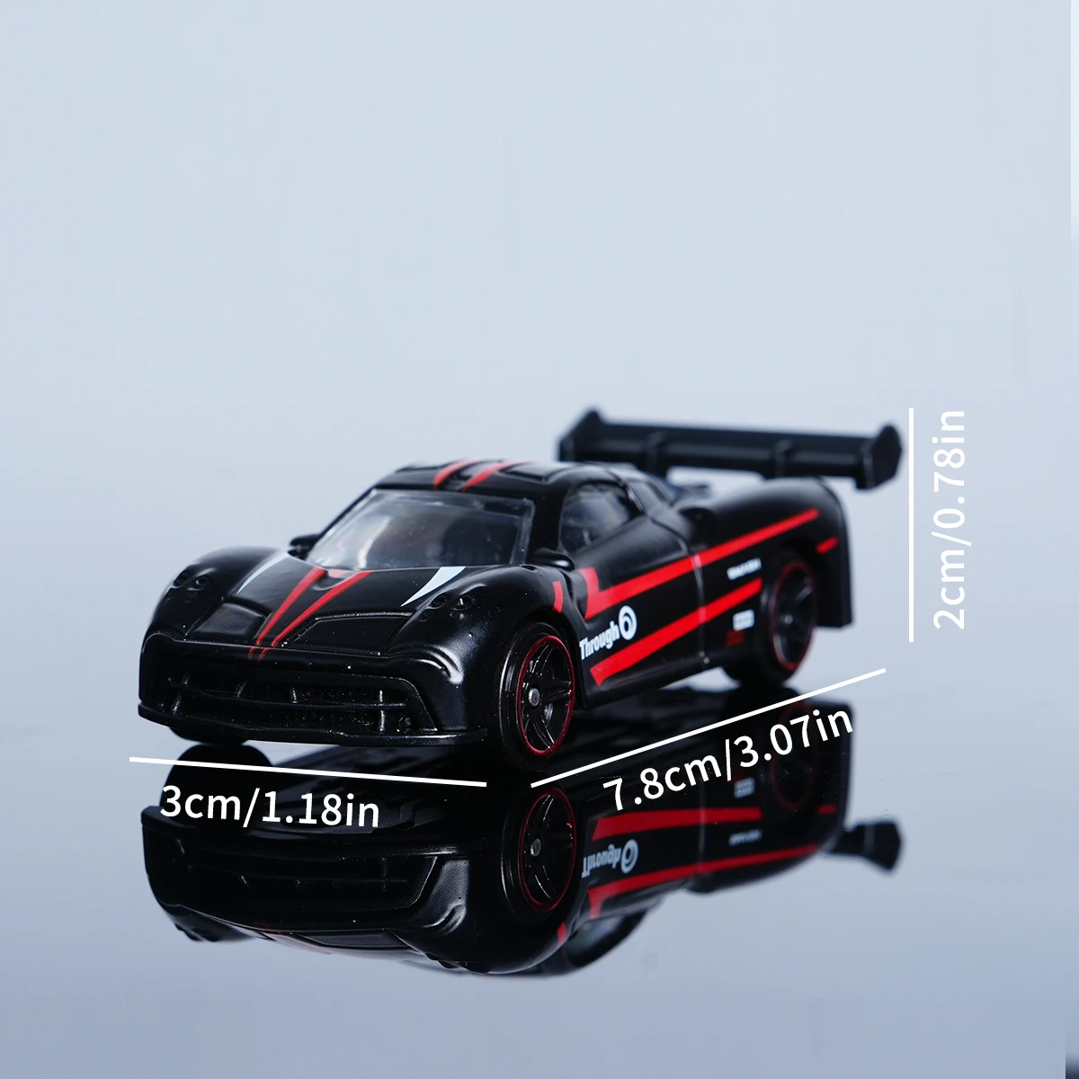 1:64 Scale Black and Red Supercar Model 5 1:64 Scale Black and Red Supercar Model - Image 5