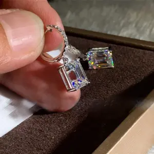 Silver Drop Earrings with Zircon Stones 10 S3ae8807bf0454a388537283d14dab52cM