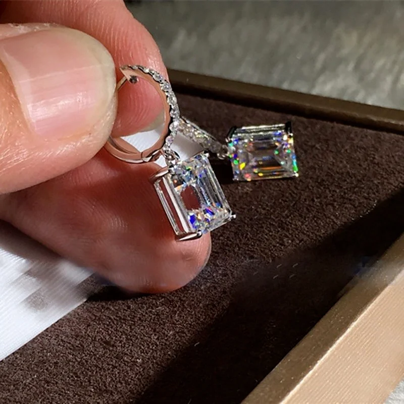 Silver Drop Earrings with Zircon Stones 5 Silver Drop Earrings with Zircon Stones - Image 5