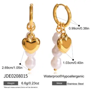Stainless Steel Heart Drop Earrings for Women 13 S3af73c07b1884e5584fe4bf546b6d1ebI