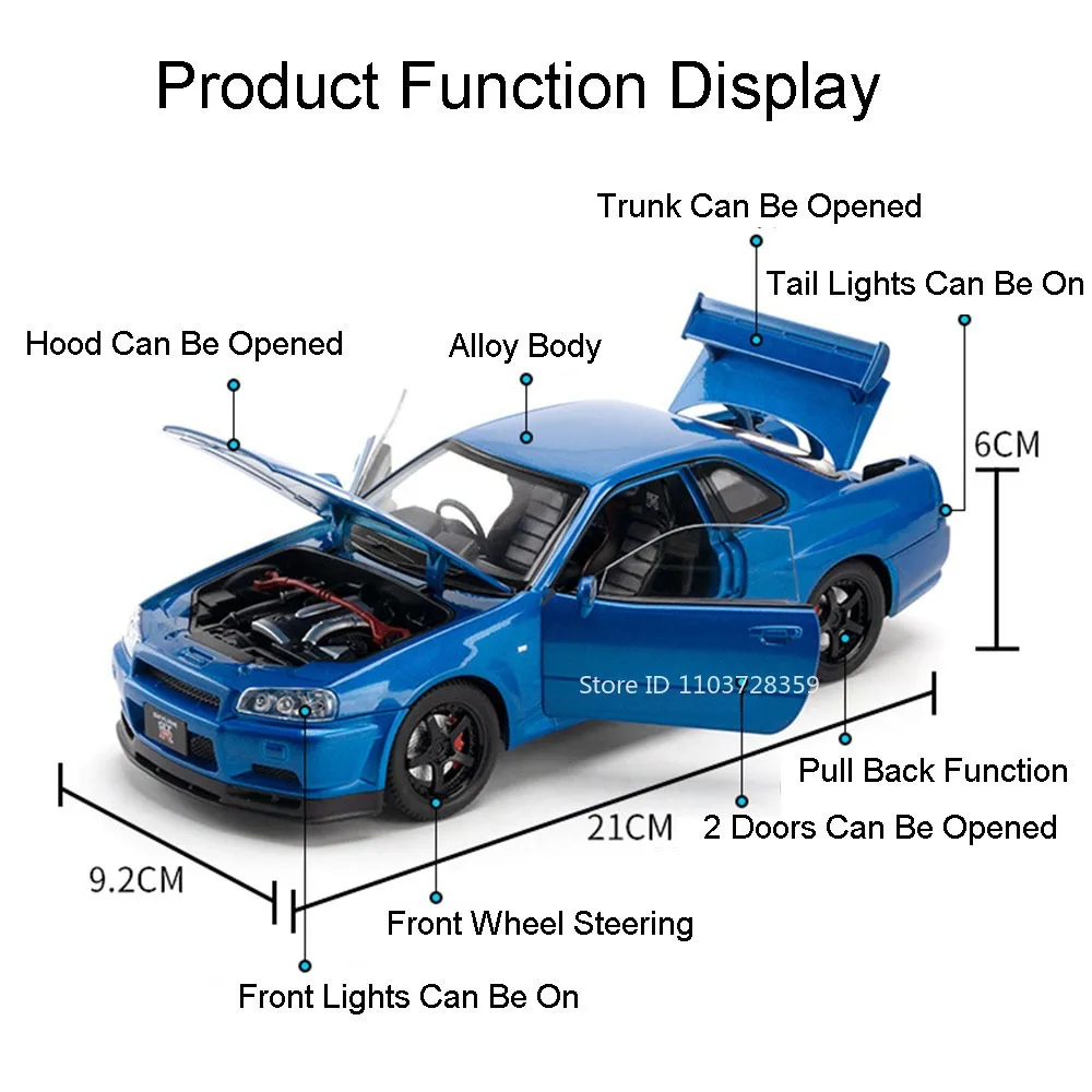 1:24 Scale GTR CSR2 R34 Model Car 6 1:24 Scale GTR CSR2 R34 Model Car - Image 6
