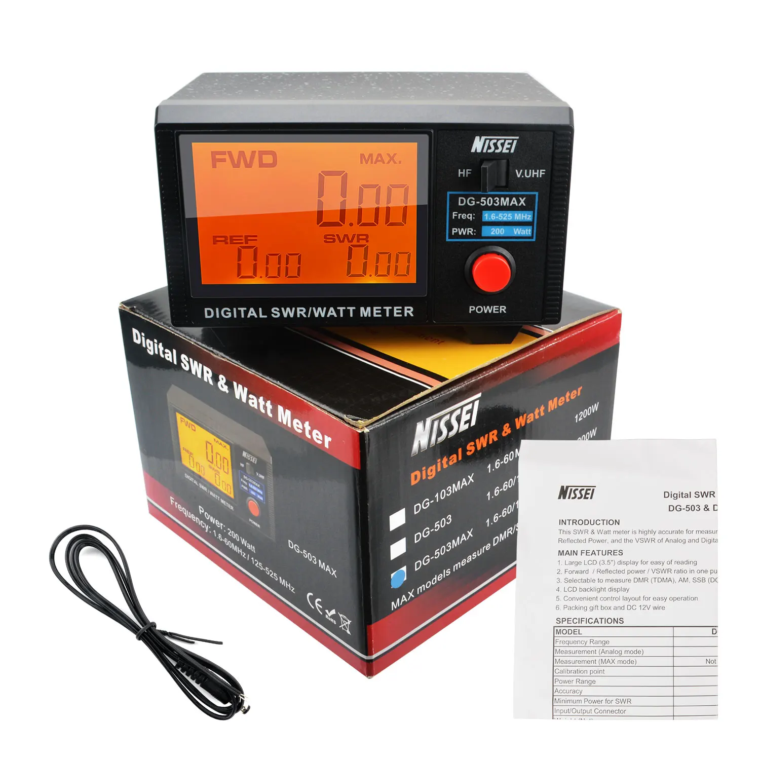 NISSEI DG-503 MAX Digital SWR Watt Meter 6 NISSEI DG-503 MAX Digital SWR Watt Meter - Image 6