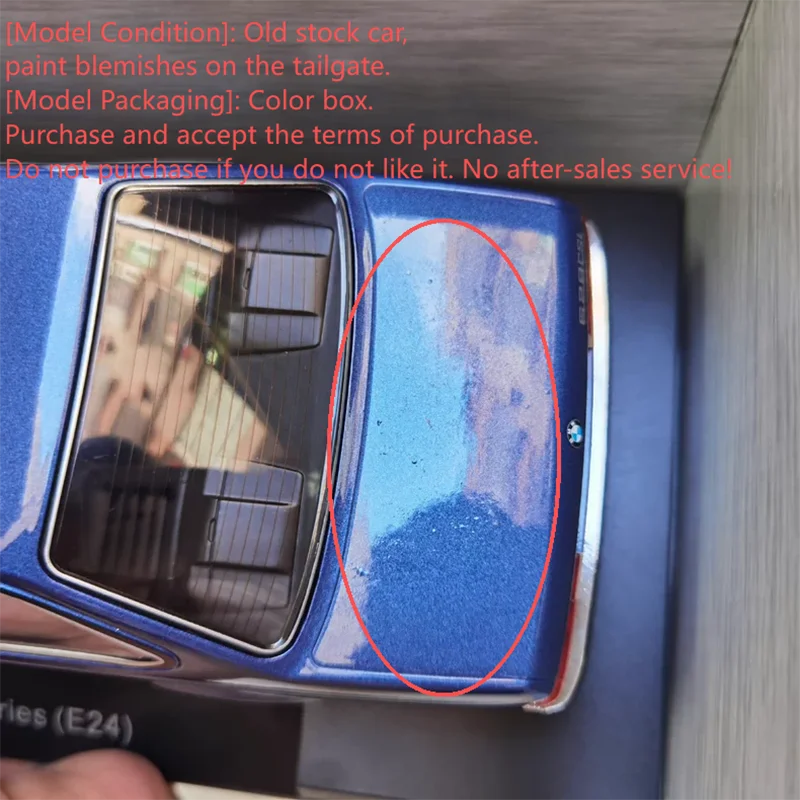 Blue BMW E24 1:18 Die-Cast Model 4 Blue BMW E24 1:18 Die-Cast Model - Image 4