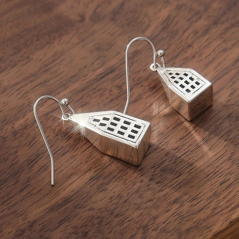 Vintage Silver House Drop Earrings 6 Vintage Silver House Drop Earrings - Image 6