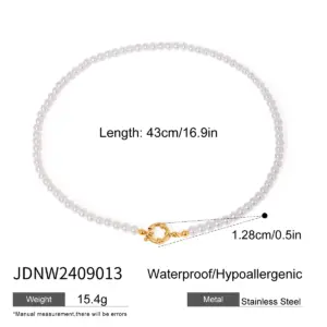 Stainless Steel Pearl Necklace with Toggle Clasp 13 S3b6ce21c3971498496f488450fecc6b8h