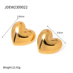 Stainless Steel Gold Heart Earrings Collection 17 S3baa4b2dbe124fd5a3c121879469ee0ft