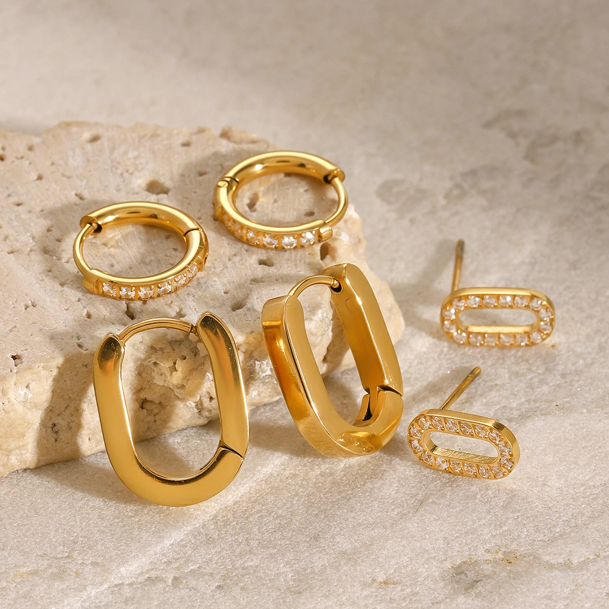 Stainless Steel Geometric U-shaped Earrings 6 Stainless Steel Geometric U-shaped Earrings - Image 6