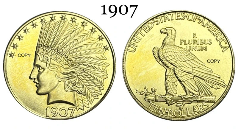 Authentic 1907 US Gold Coin Replica 5 Authentic 1907 US Gold Coin Replica - Image 5