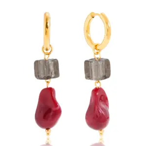 Irregular Resin Drop Earrings in Gold