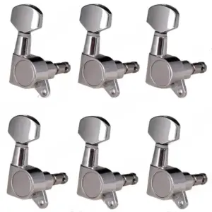Electric Guitar Tuning Knob Set, Locking, Silver 12 S3befba68af5d496ab6f019a6626dd4e5N