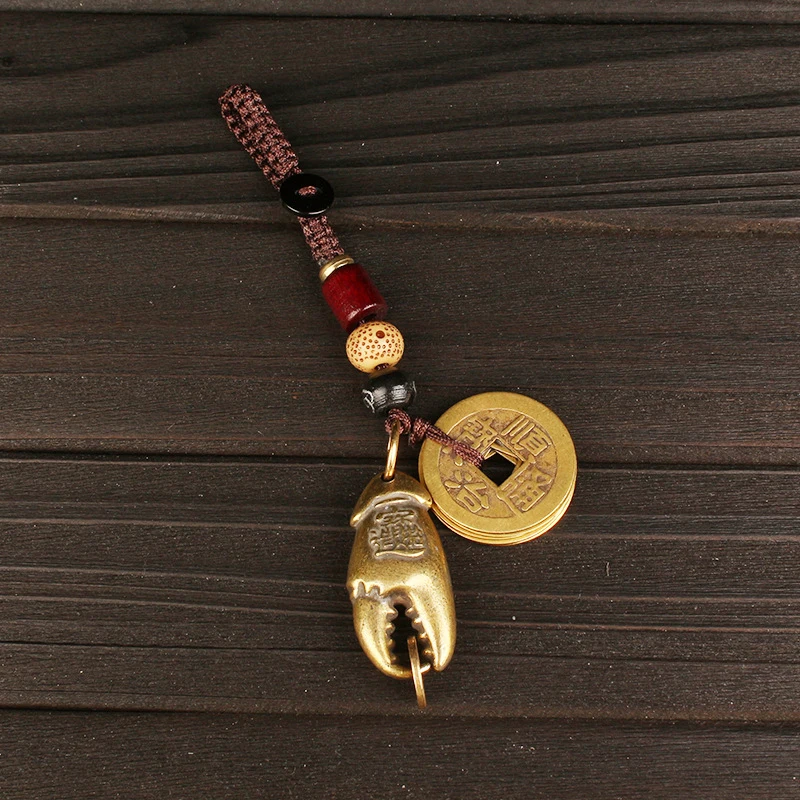 Brass Crab Claw Lucky Keychain 10 Brass Crab Claw Lucky Keychain - Image 10