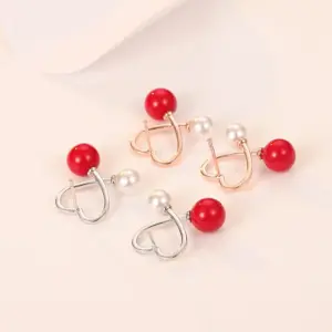 Heart-Shaped Pearl Earrings with Silver or Rose Gold 11 S3c3fa9e9534e447fad40b2e04f443bde0