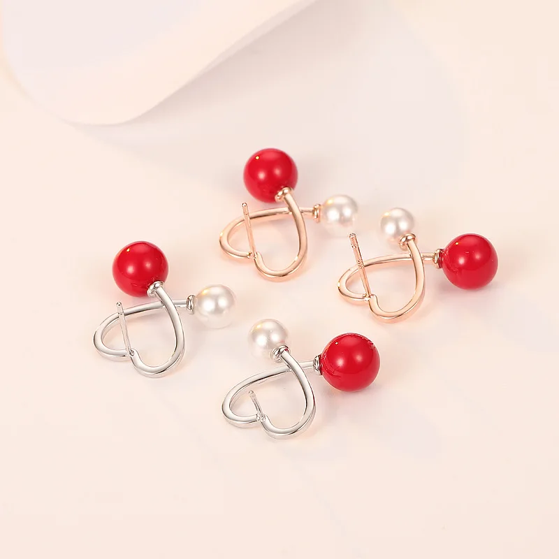 Heart-Shaped Pearl Earrings with Silver or Rose Gold 5 Heart-Shaped Pearl Earrings with Silver or Rose Gold - Image 5