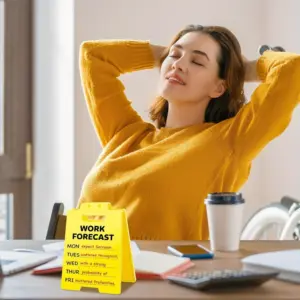 Bright Yellow Work Forecast Desk Sign 11 S3c4d4d83093f4b62a30f4aff09896d95N