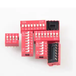 Bright Red 12-Pin Slide DIP Switch for Circuits 9 S3c956280cda945318d125898c8d680186