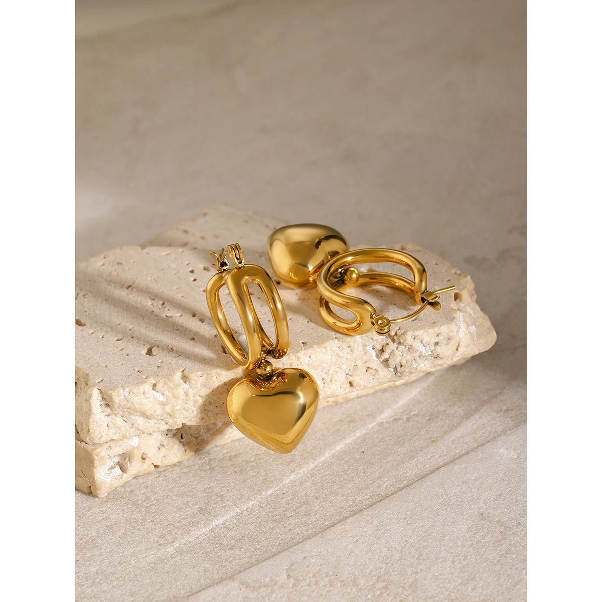 Stainless Steel Gold Earrings for Women 2 Stainless Steel Gold Earrings for Women - Image 2