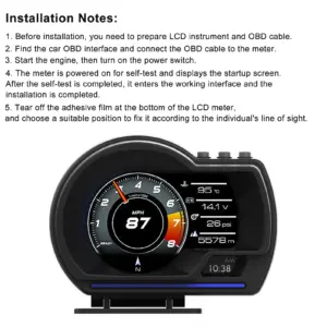 Digital Vehicle Head-Up Display with OBD2 & GPS 11 S3cb53e6c4cf242d181aab4063b08e9c40