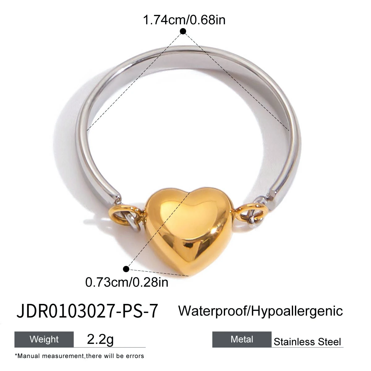 Reversible Stainless Steel Heart Ring for Women 7 Reversible Stainless Steel Heart Ring for Women - Image 7
