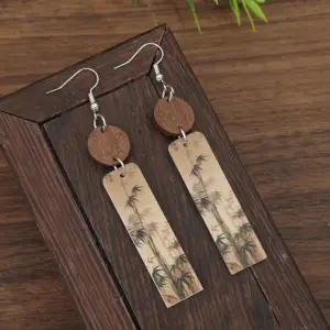 Vintage Leather Earrings with Asian Motifs 3 S3ced7ac15f46439d8fd5a68e524e080cI