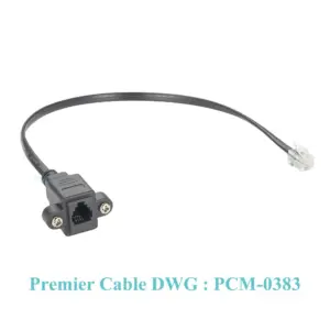 RJ11/RJ10/RJ9 Panel-Mount Extension Cable 30cm 9 S3cf60dcb1bf5483a95a5564131615915Q