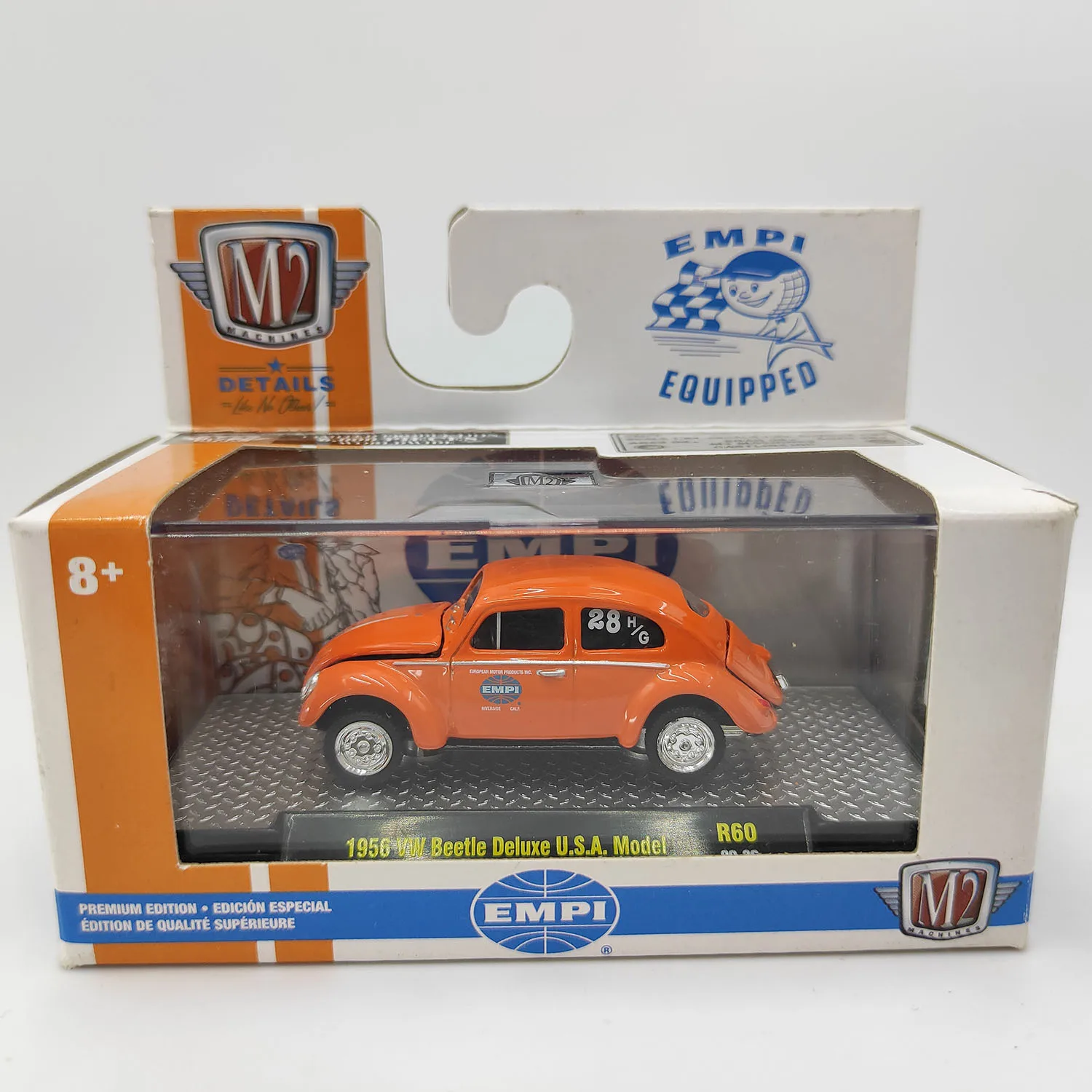 Vivid Orange 1956 VW Beetle Diecast Model 7 Vivid Orange 1956 VW Beetle Diecast Model - Image 7