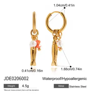 Stainless Steel Drop Earrings with Pearl and Charm 13 S3d2f830a01e74701918a75c70d2962b7h