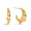 Stainless Steel Moon C-Shape Gold Earrings