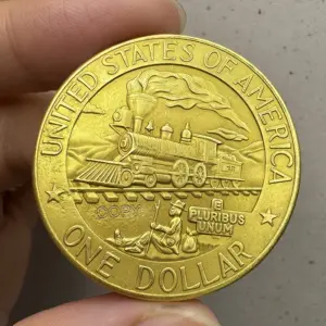 Vintage US Steam Train Challenge Coin 38mm Copper 6 S3d769d19e4fc4dd8a58e2f3d8caf5d96G