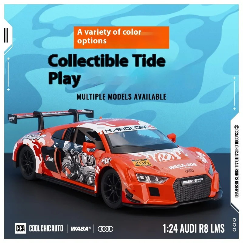 Audi R8 LMS 1:24 Diecast Model in Vibrant Orange 2 Audi R8 LMS 1:24 Diecast Model in Vibrant Orange - Image 2