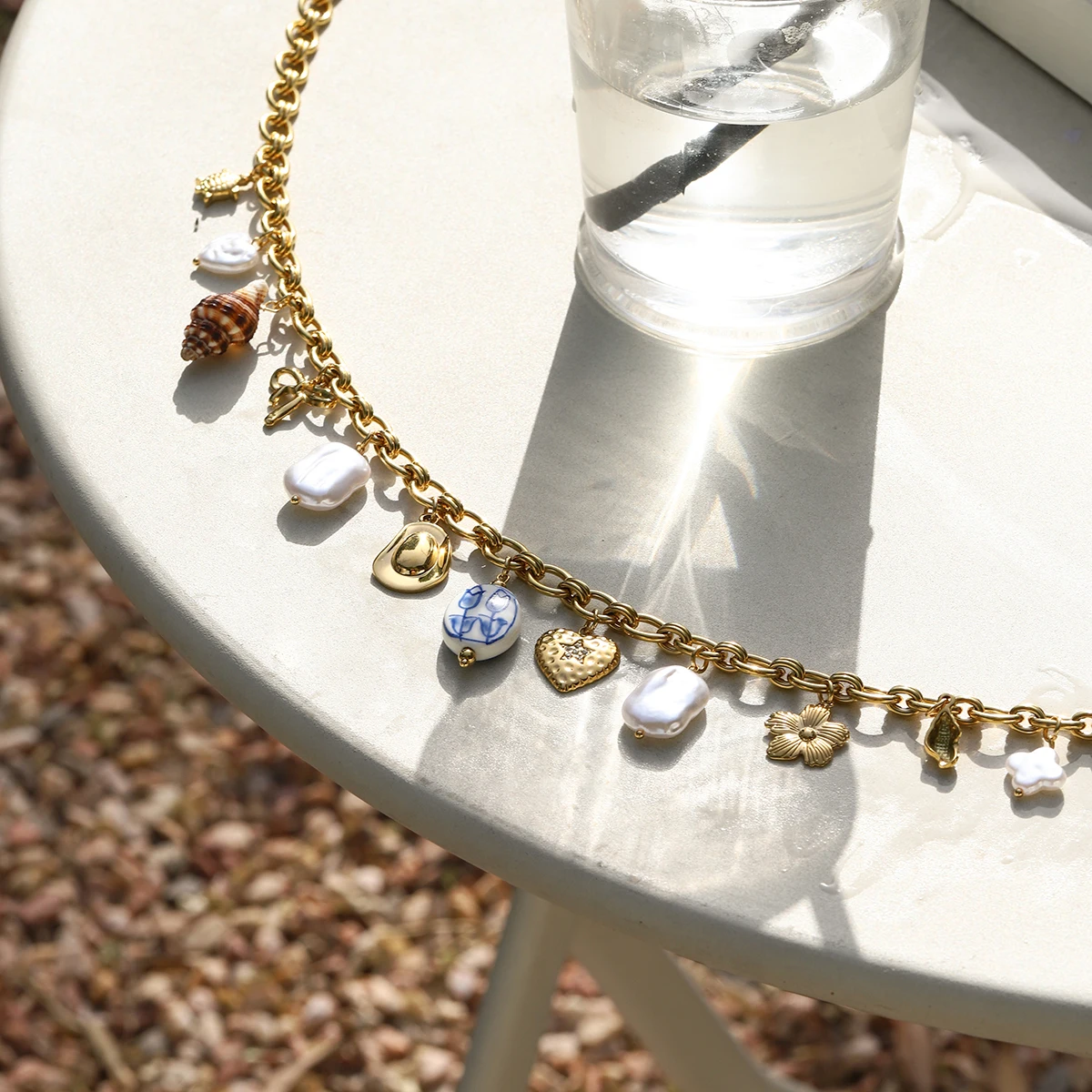 Gold-Toned Stainless Steel Waist Chain with Charms 2 Gold-Toned Stainless Steel Waist Chain with Charms - Image 2