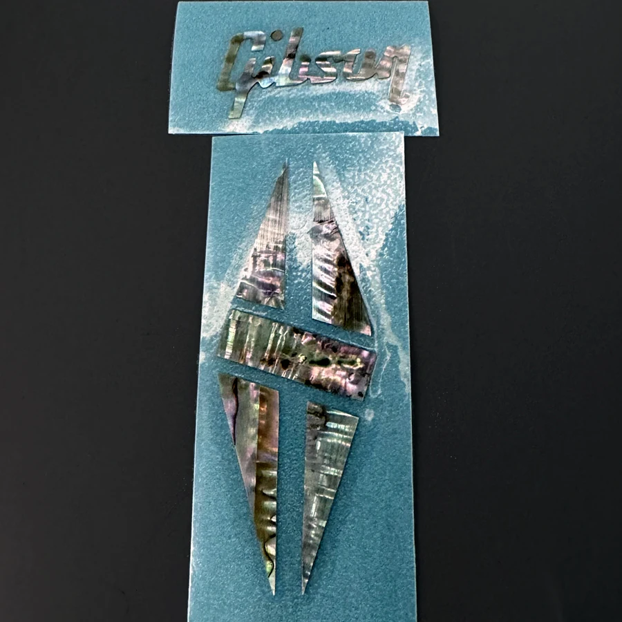 Abalone Guitar Headstock Decal for Gibson 2 Abalone Guitar Headstock Decal for Gibson - Image 2