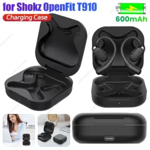 Black Rechargeable Case for Shokz T910 Earbuds