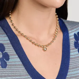 Gold Stainless Steel Necklace with Heart Pendant 9 S3eccb8d965704f859bcf5dc51624e7f6z