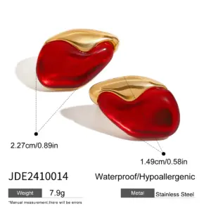 Stainless Steel Red Water Drop Earrings 13 S3ef85ad501c248039a80f4f87a15ef49t