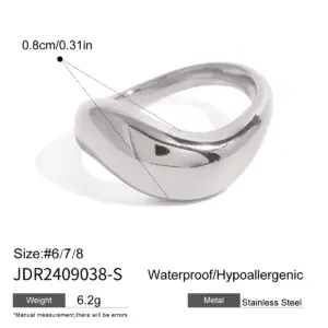 Modern Stainless Steel Asymmetric Ring 16 S3f063cfd90d9468ea3088d3f6af3ce67a