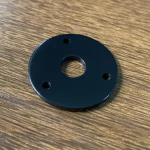 Round Metal Guitar & Bass Jack Plate in Chrome or Black 11 S3f0bc5df2ffe497888b9acb66783dc14H