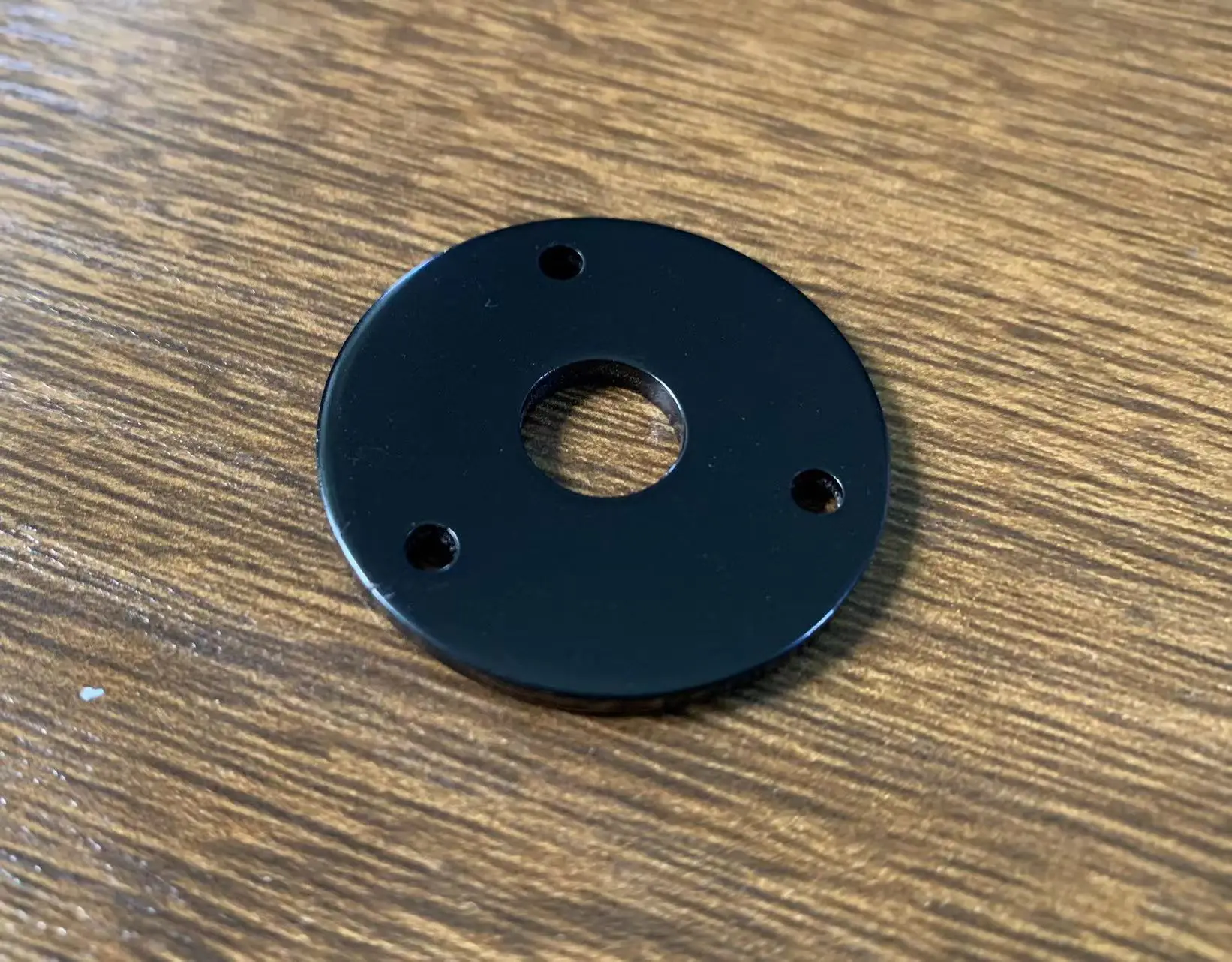 Round Metal Guitar & Bass Jack Plate in Chrome or Black 5 Round Metal Guitar & Bass Jack Plate in Chrome or Black - Image 5