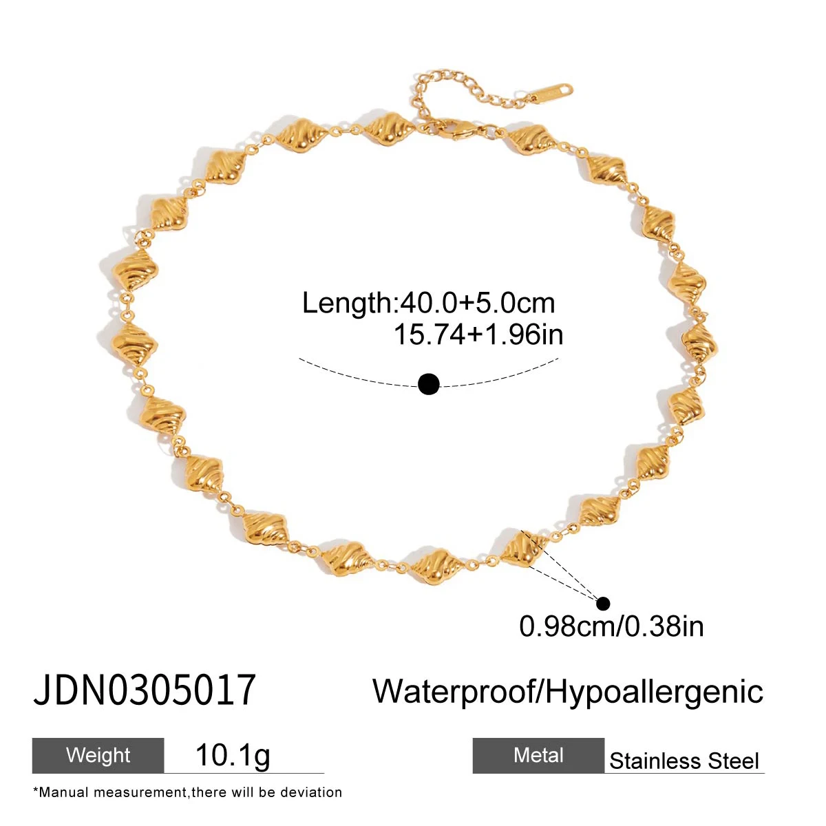 Minimalist Gold Stainless Steel Ocean Necklace 7 Minimalist Gold Stainless Steel Ocean Necklace - Image 7