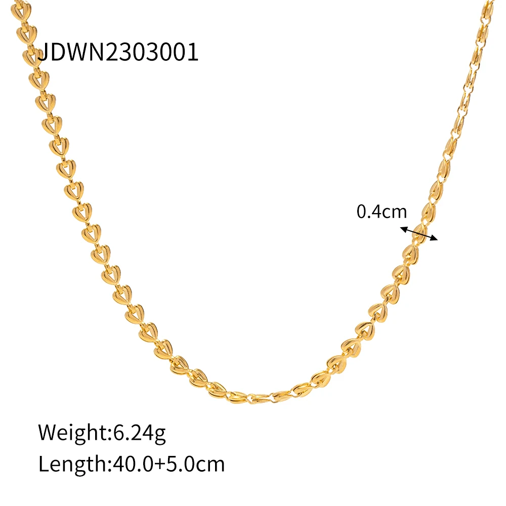 Golden Stainless Steel Heart Jewelry Set 7 Golden Stainless Steel Heart Jewelry Set - Image 7