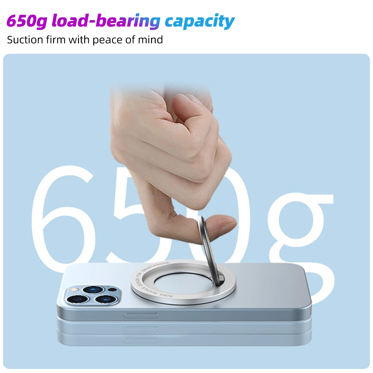 Magnetic Stainless Steel Phone Ring Holder for Apple 5 Magnetic Stainless Steel Phone Ring Holder for Apple - Image 5