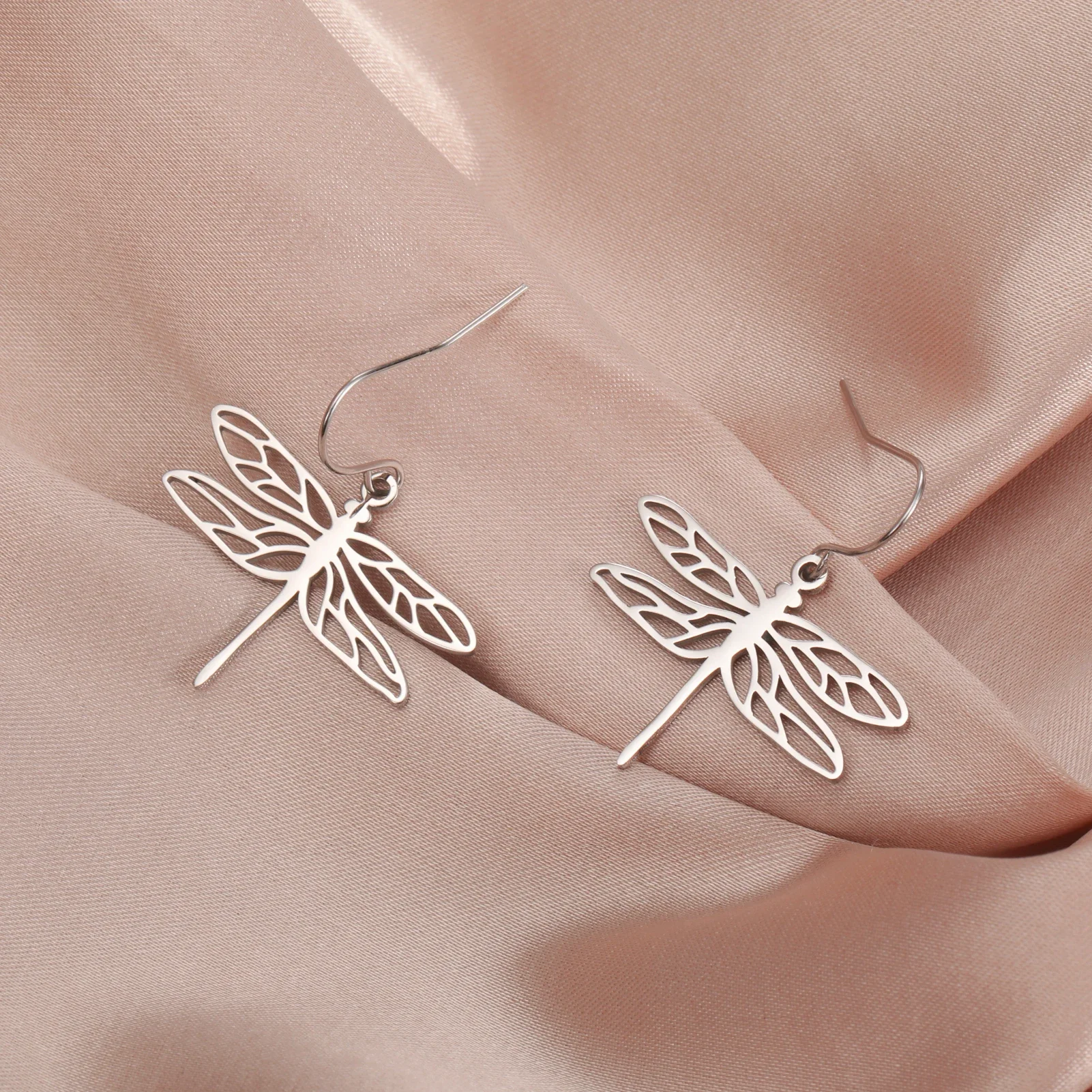 Stainless Steel Gold Dragonfly Earrings for Women 2 Stainless Steel Gold Dragonfly Earrings for Women - Image 2