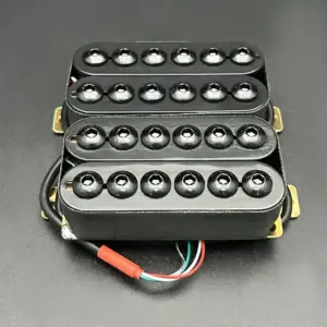 Black Adjustable Humbucker Pickup Set for Electric Guitar 7 S3f4cc93a6cb94db485b1addaf4a108e3b