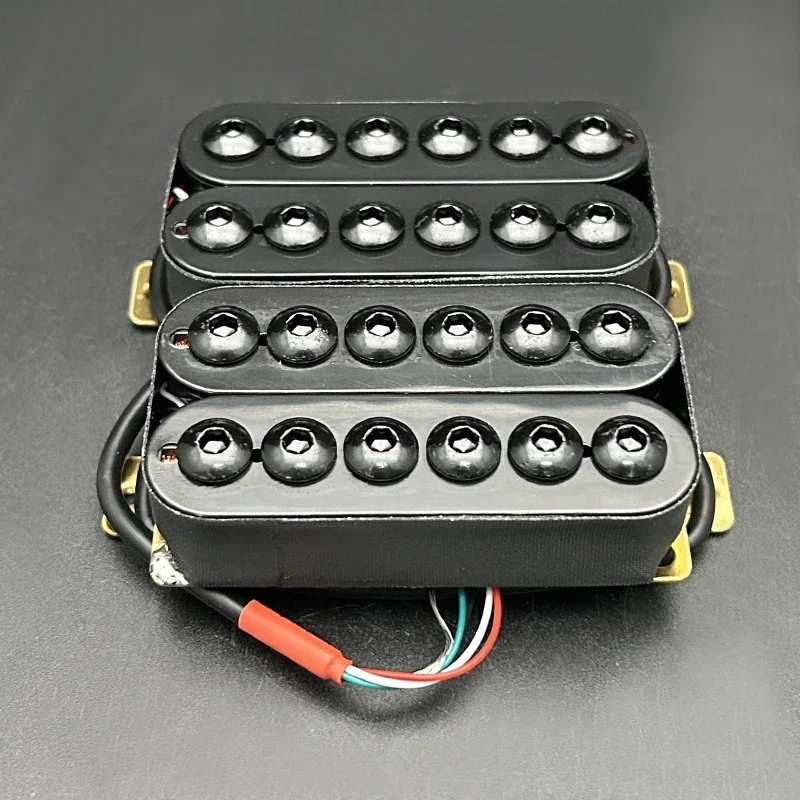 Black Adjustable Humbucker Pickup Set for Electric Guitar 2 Black Adjustable Humbucker Pickup Set for Electric Guitar - Image 2